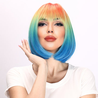 Genesis | Rainbow Wig | Straight Bob Wig | 12 inch Wig | TM Pop