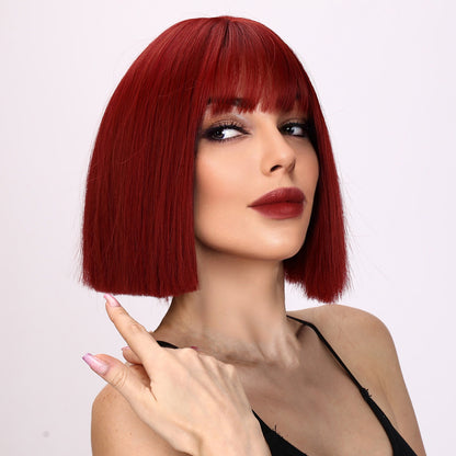 Fiona | Red Wig | Bob Wig | 12 inch Wig | TM Pop