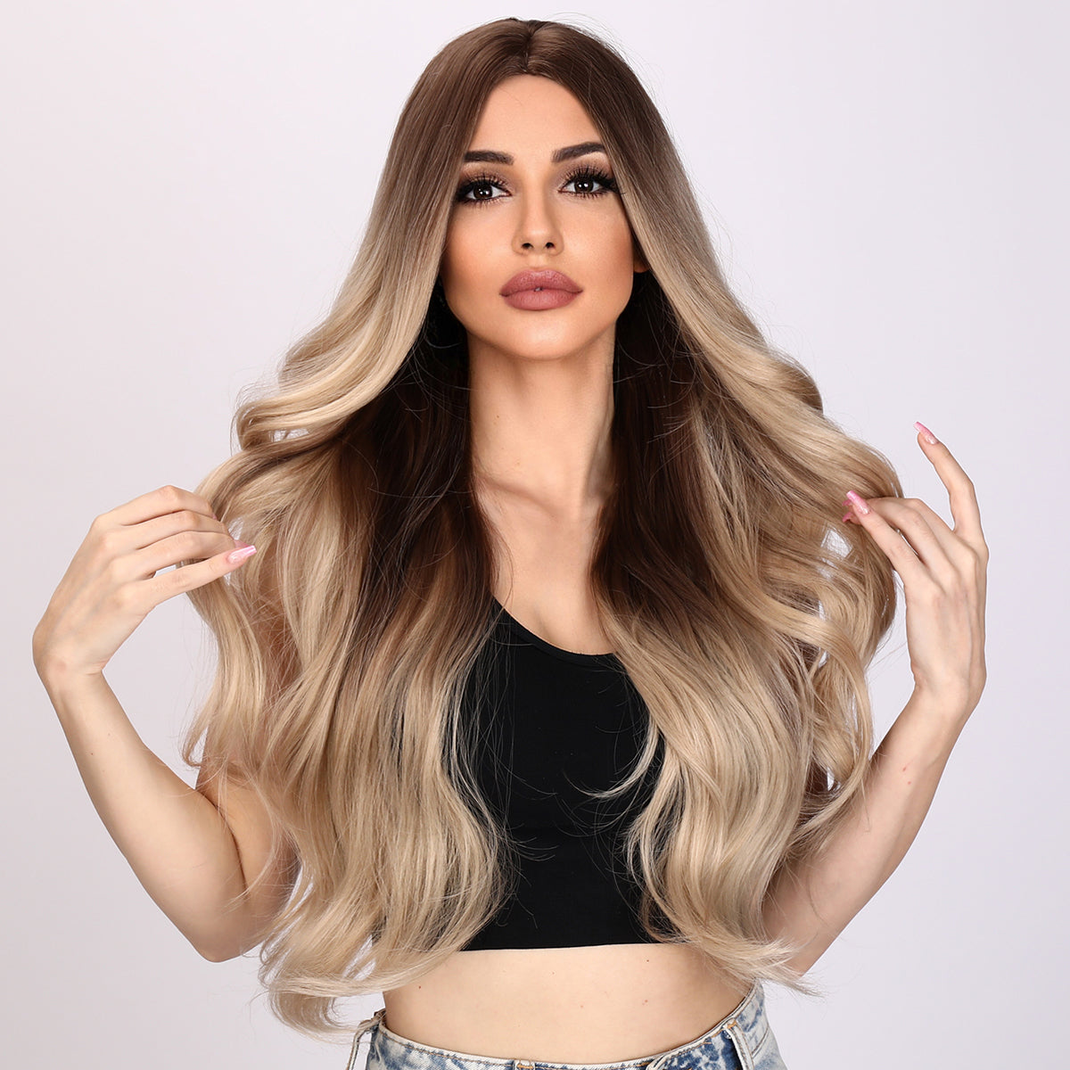 Georgia | Ombre and Brown Wig | Curly Hair Wig | 22 inch Wig | TM Pop