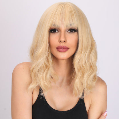 Brianna | Blonde Wig | Curly Bob Wig | 16 inch Wig | TM Pop