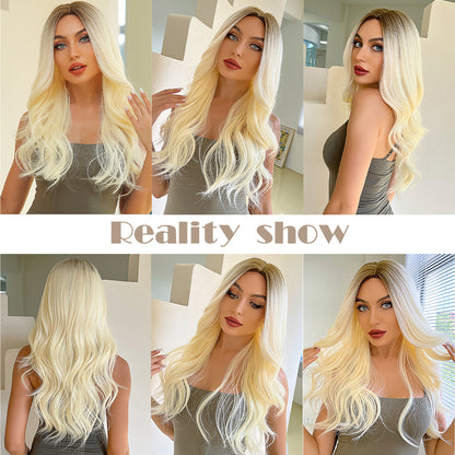 Amiyah | Brown Ombre Blonde | Long Wavy Wigs | 24 inch | LC076-1 | Apn Popinrow