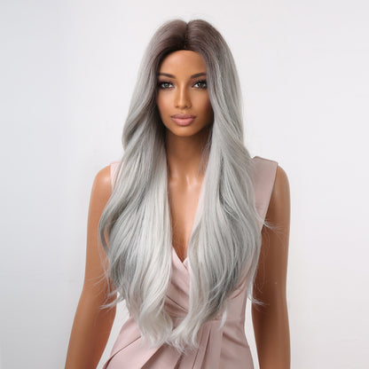Serenity | Gray Gradient Wig | Body Wave Wig | 28 inch Wig | TM Pop