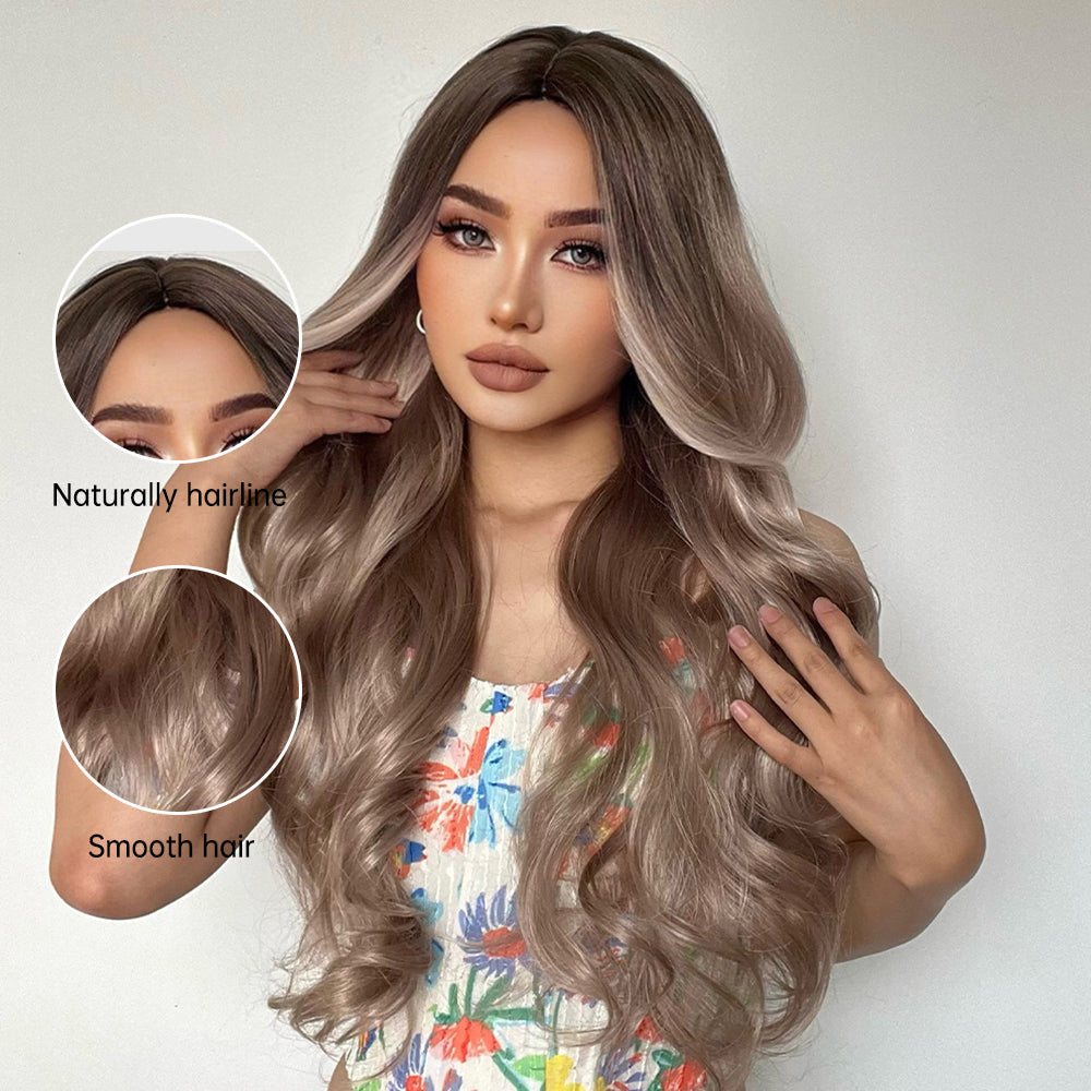 Gray Pink Gradient | Loose Wave | 28inch | apn Prtheus