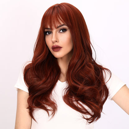 Sara | Wine Red Wig | Deep Wave Wig | 24 inch Wig | TM Pop