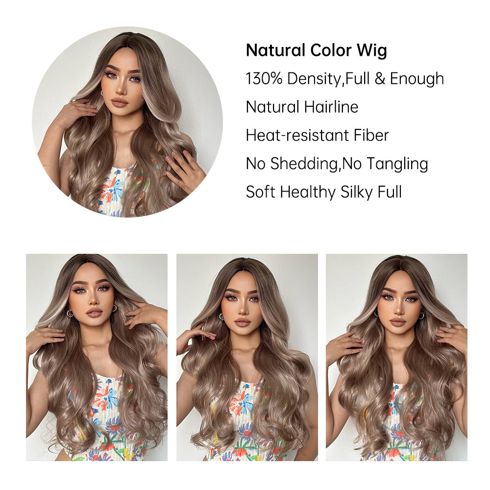 Gray Pink Gradient | Loose Wave | 28inch | apn Prtheus