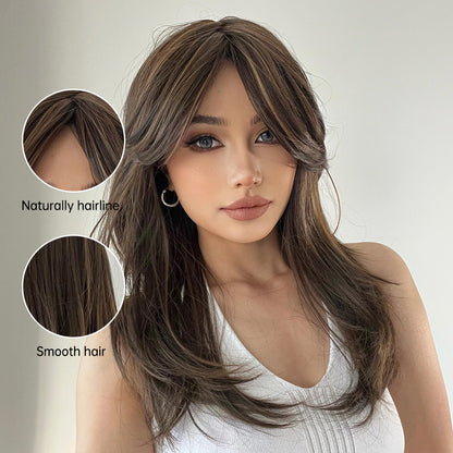 Mckenzie | Natural Brown | Side Part Layered Long Straight Wigs | LC107-1 | Apn Popinrow