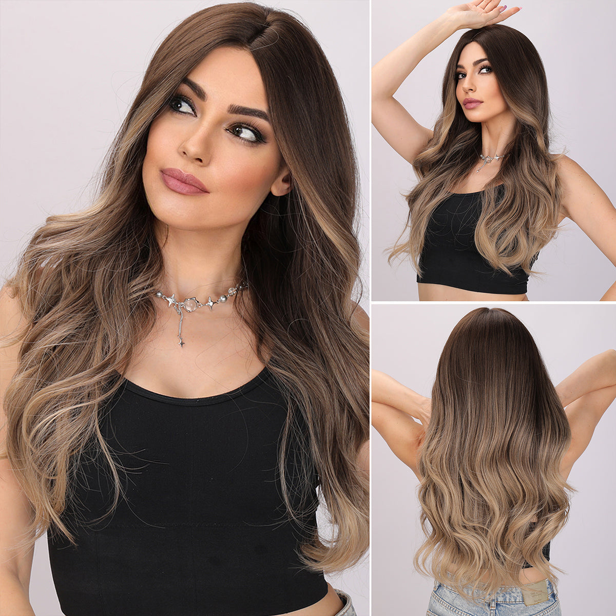 Ariel | Blonde and Ombre Wig | Deep Wave Wig | 26 inch Wig | TM Pop