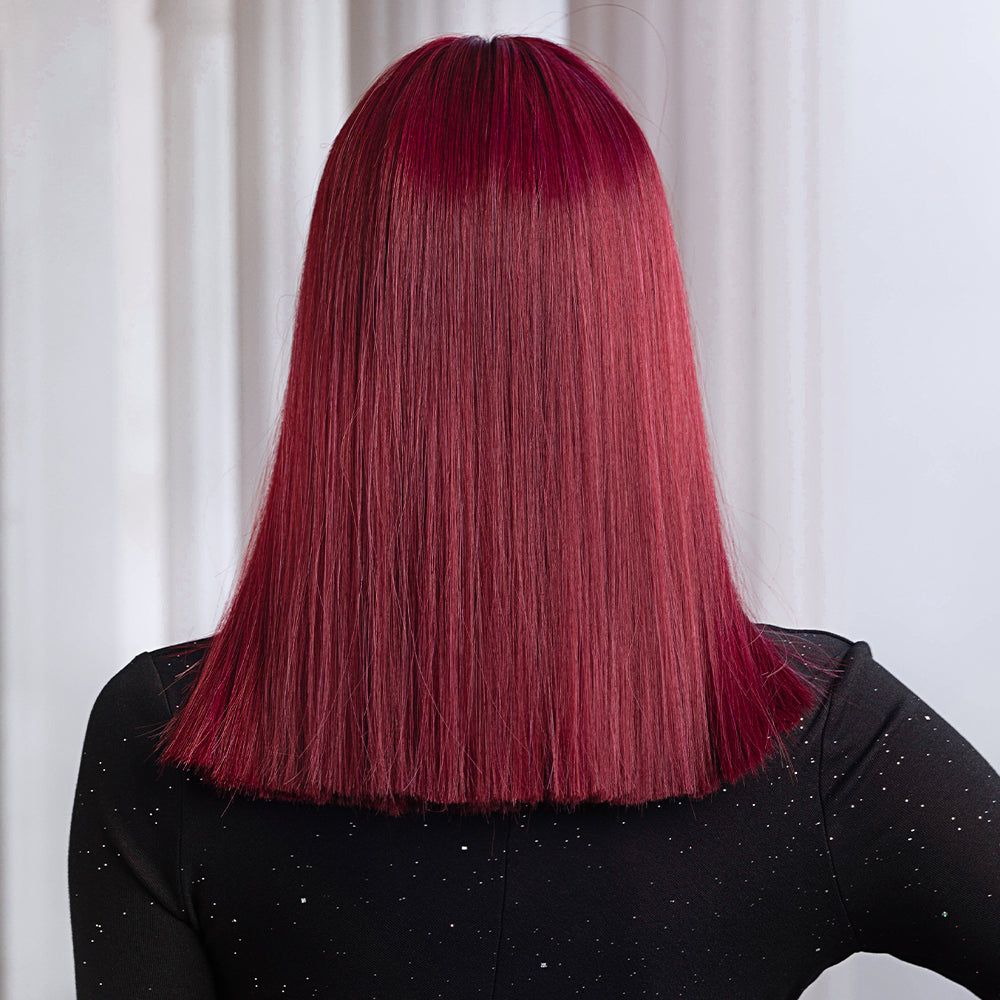 Gracelyn | Red | Long Straight Wigs With Bangs | 18 inch | LC477-1 | Apn Popinrow