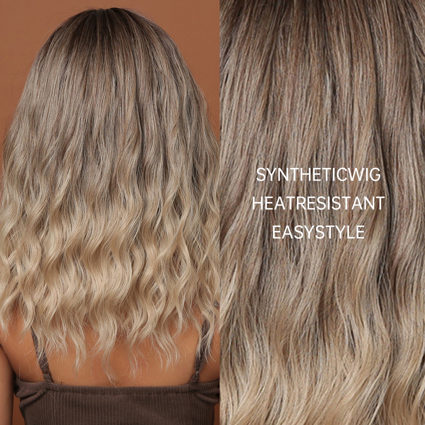 Alaya | Brown Ombre Blonde | Long Curly Bob with Bangs | 16 inch | LC6200-1 | Apn Popinrow