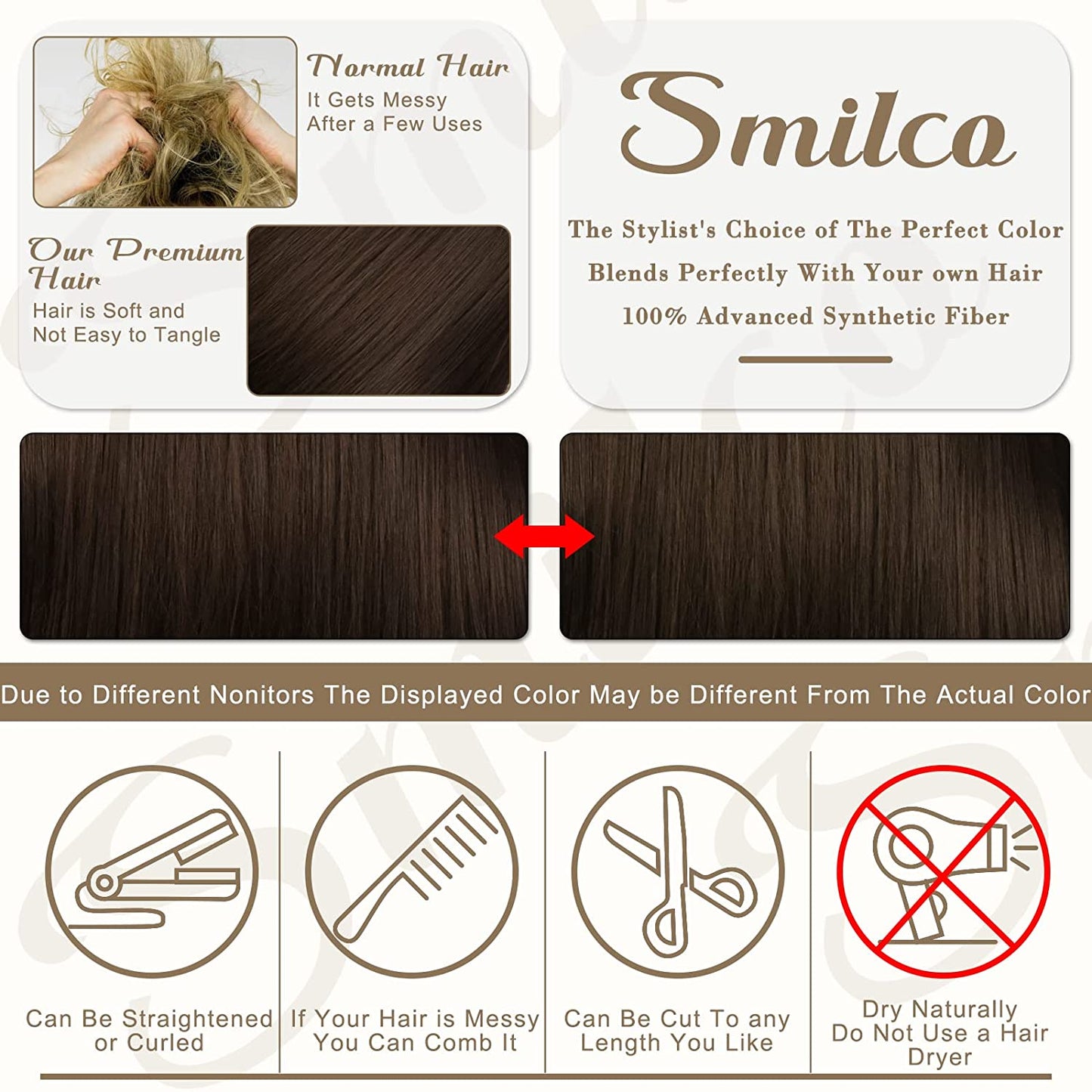 Phoenix | Brown | Straight  Hair | Kanekalon Synthetic Lace Front | T-Part 13*5*1 | 34 Inches | SML9884 | Apn Popinrow