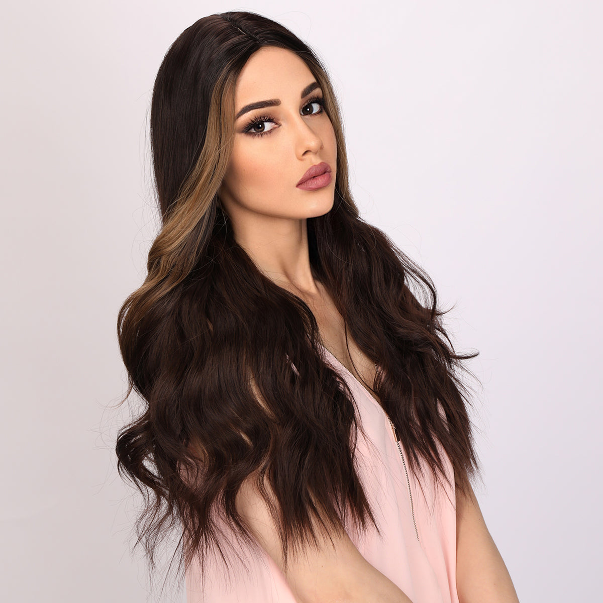 Kaylee | Golden Dragon Beard Brown Wig | Body Wave Wig | 28 Inch Wig | TM Pop