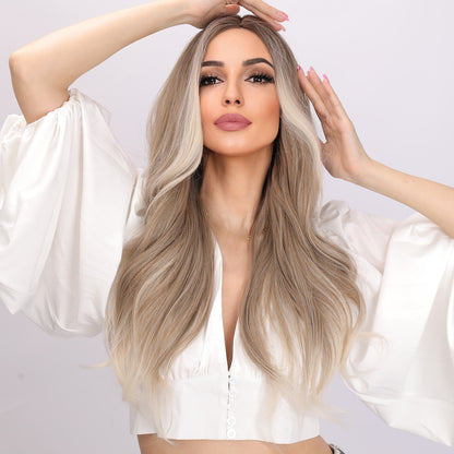 Marley | Blonde and White Gradient Wig | Deep Wave Wig | 26 inch Wig | TM Pop