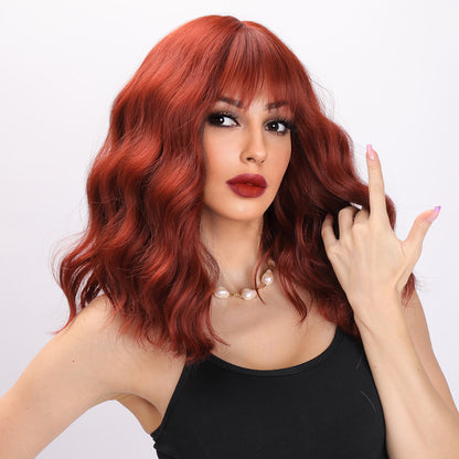 Sadie | Orange Wig | Short Curly Hair With Bangs | 14 inch Wig | TM Pop