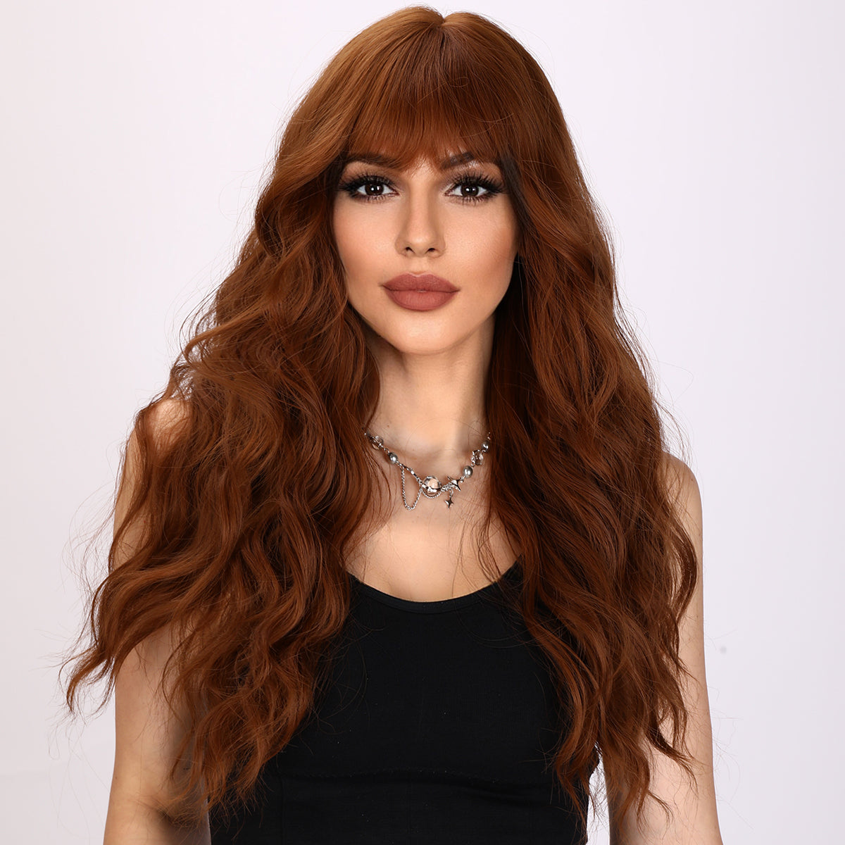 Amira | Orange Wig | Curly Wig | 26 inch Wig | TM Pop