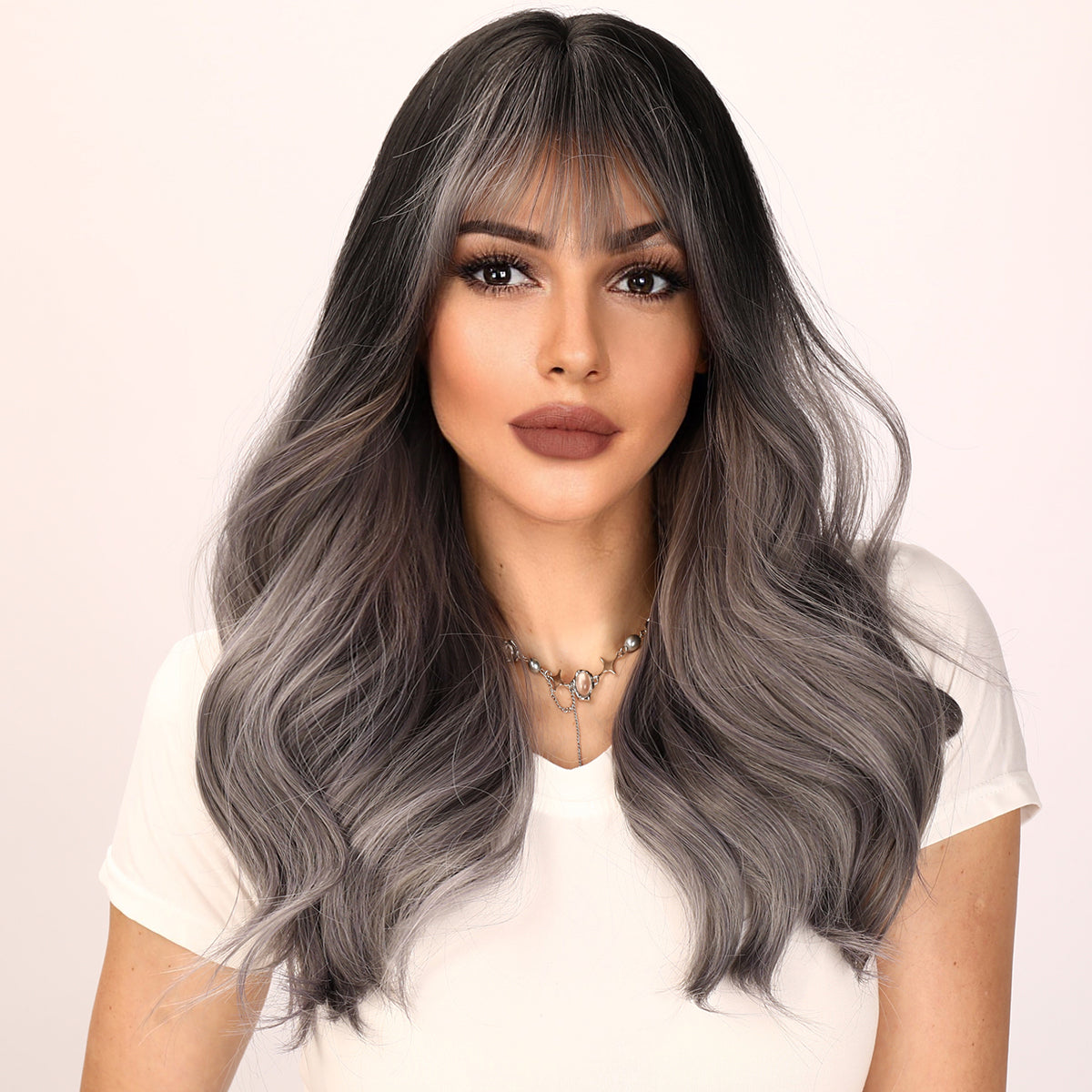 Londyn | Gray Gradient Wig | Deep Wave Wig | Curly Wig | 22 inch Wig | TM Pop
