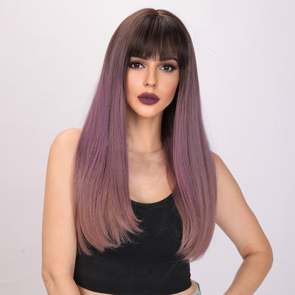 Rachel | Purple and Ombre Gradient Wig | Straight Hair Wig | 24 inch Wig | TM Pop