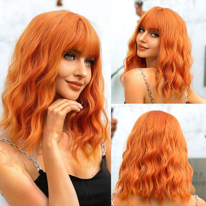 Aniyah | Orange | Wavy Bob wigs | 16 Inch | WL1006-1 | Apn Popinrow
