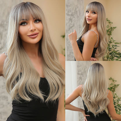 Dream | Gray | Long Straight Hair With Bangs | 26 Inch | WL1021-1 | Apn Popinrow