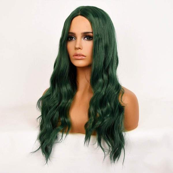 Color: emerald green wig Style: body wave wig Length: 28 inch wig