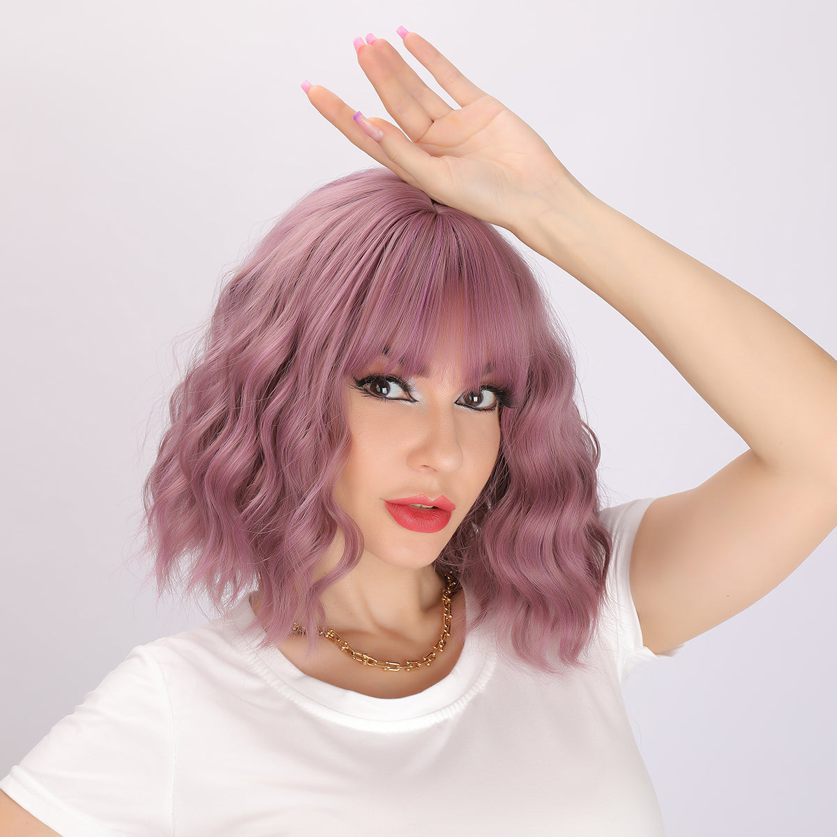 Valeria | Purple Wig | Straight Bob Wig | 14 inch Wig | SM033 | Apn Popinrow