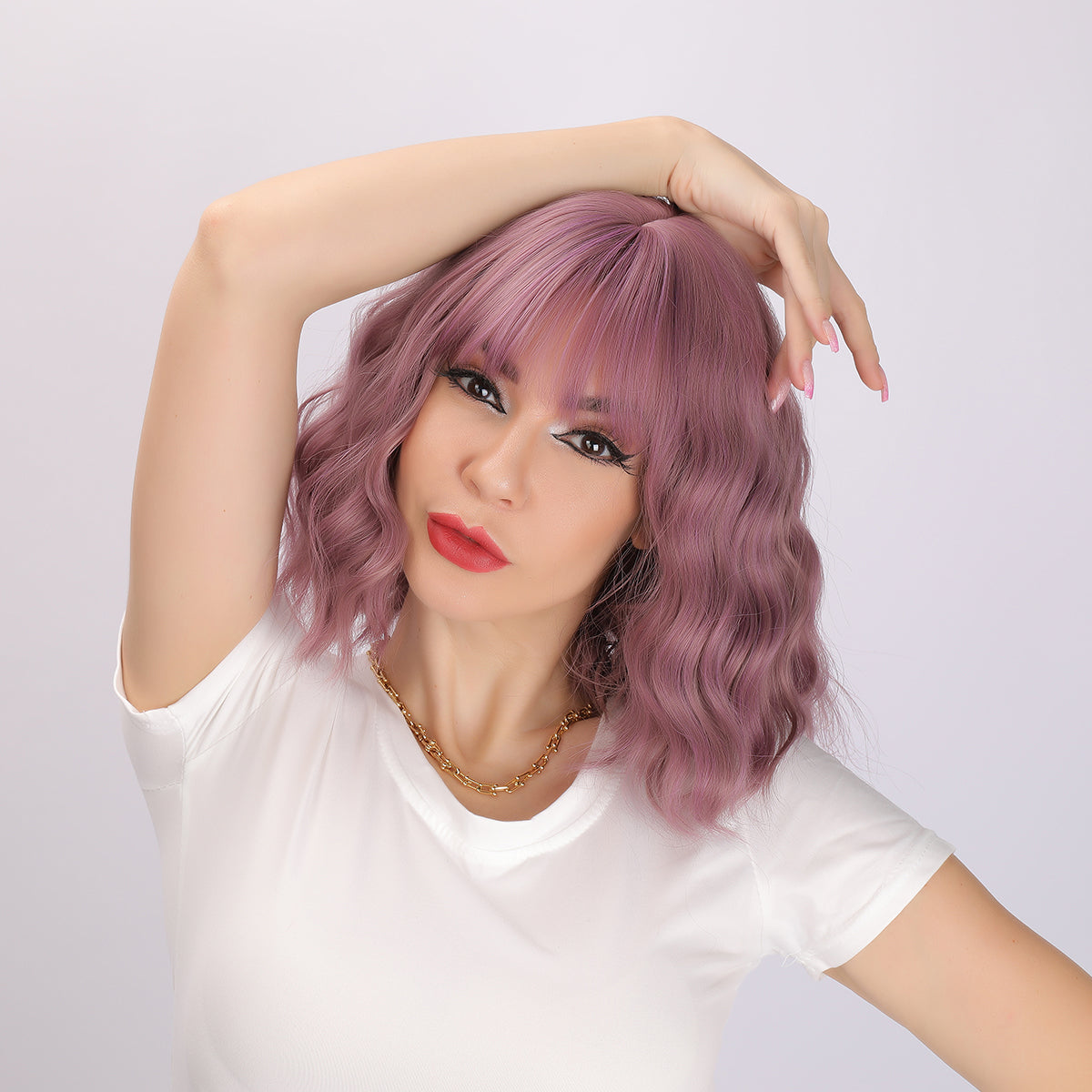 Valeria | Purple Wig | Straight Bob Wig | 14 inch Wig | SM033 | Apn Popinrow