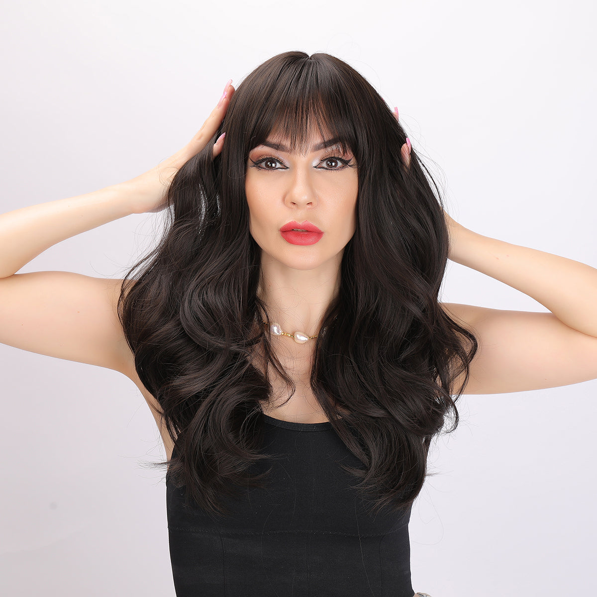 Lennon | Brown Wig | Deep Wave Wig | 24 inch Wig | SM226-2 | Apn Popinrow