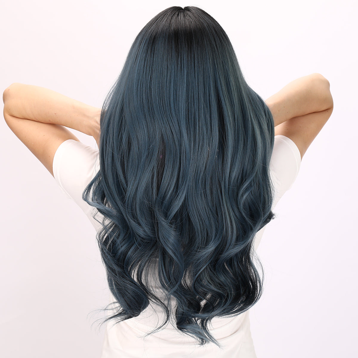 Paige | Dark Blue and Green Mixed Wig | Body Wave Wig | 30 Inch Wig | TM Pop