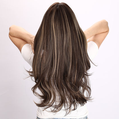 Phoebe | Brown and Black Mix Wig | Curly Wig | Deep Wave Wig | 26 Inch Wig | TM Pop