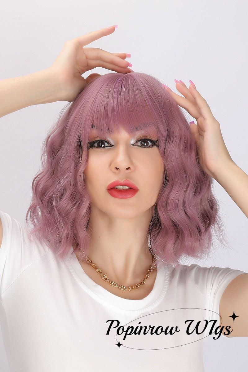 Valeria | Purple Wig | Straight Bob Wig | 14 inch Wig | SM033 | Apn Popinrow