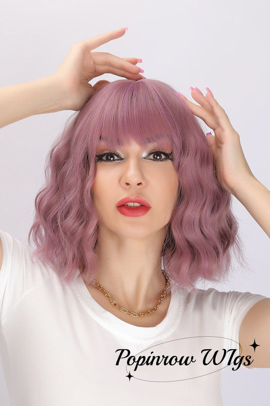 Valeria | Purple Wig | Straight Bob Wig | 14 inch Wig | SM033 | Apn Popinrow
