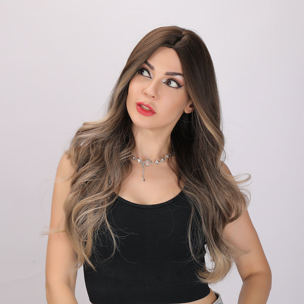 Ariel | Blonde and Ombre Wig | Deep Wave Wig | 26 inch Wig | SM458 | Apn Popinrow