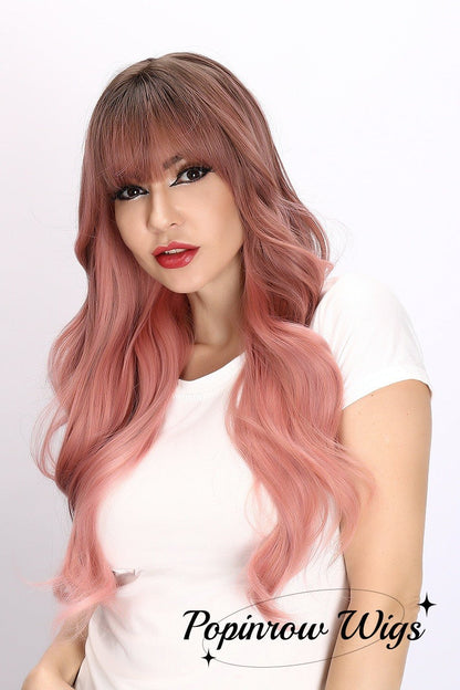 Aliyah | Pink and Ombre Wig | Deep Wave Wig | 26 inch Wig | SM6018 | Apn Popinrow