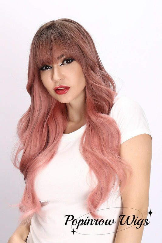 Aliyah | Pink and Ombre Wig | Deep Wave Wig | 26 inch Wig | SM6018 | Apn Popinrow