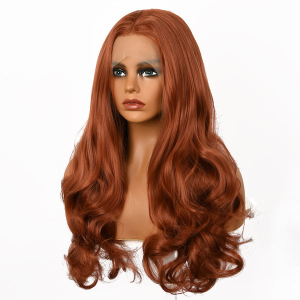 Color: brown wig Style: body wave wig, lace front wig  Length: 26 inch wig