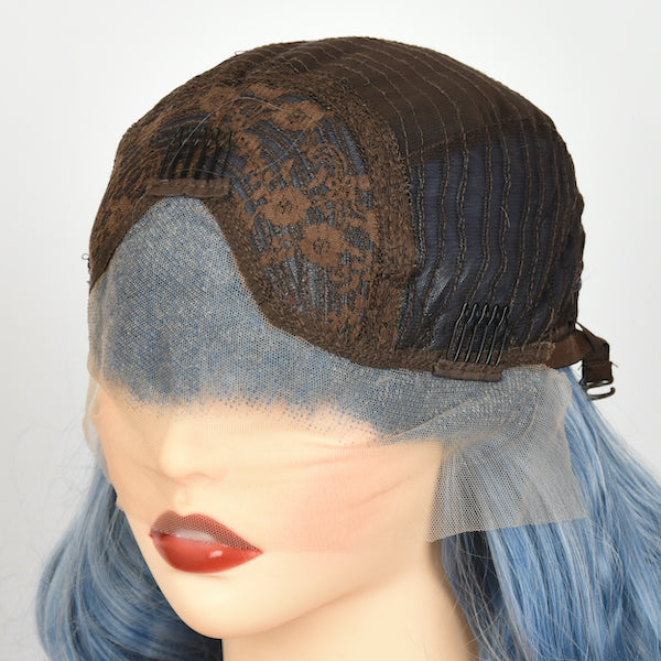 Color: blue wig Style: body wave wig, lace front wig Length: 26 inch wig