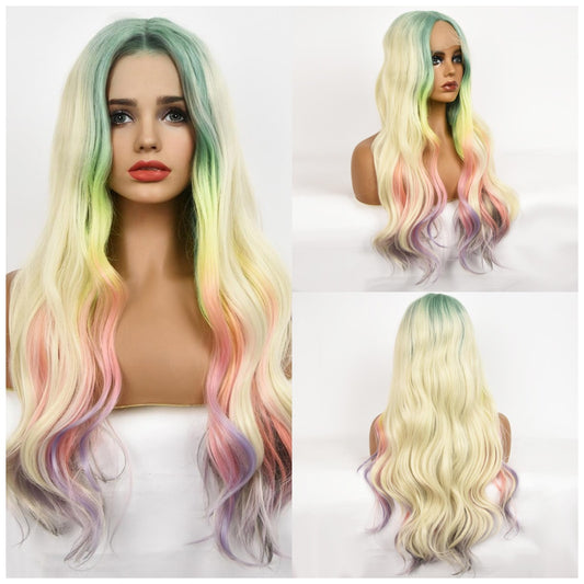 Riley | Hand Woven T-PART 13*1*4.5 Front Lace | Rainbow Wig | Body Wave Wig | 28 inch Wig | TM Pop