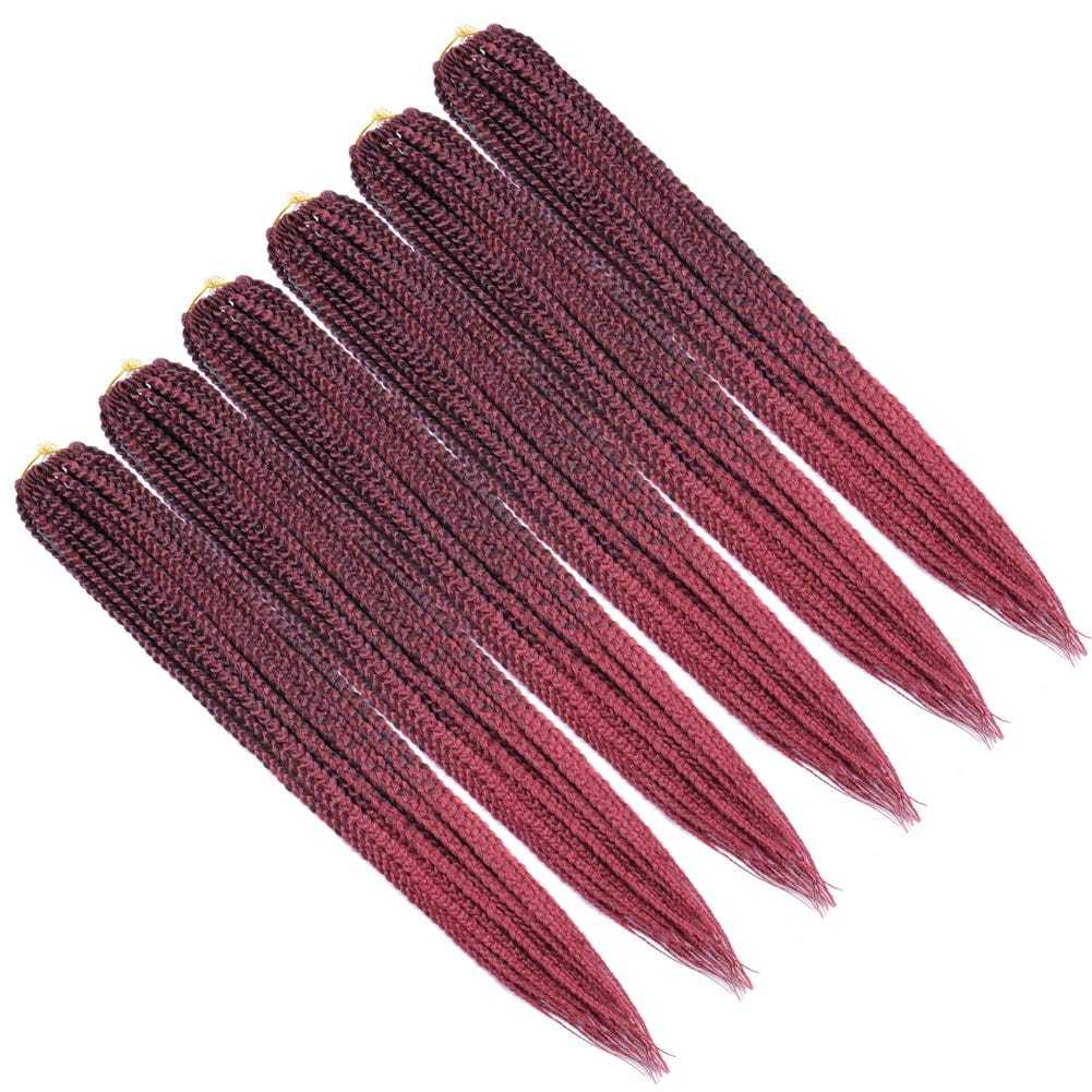 Box Braid | T1B/BURG | 20” | Apn Realway（6 pcs）