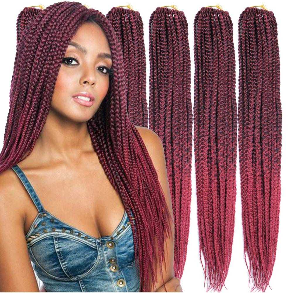 Box Braid | T1B/BURG | 20” | Apn Realway（6 pcs）