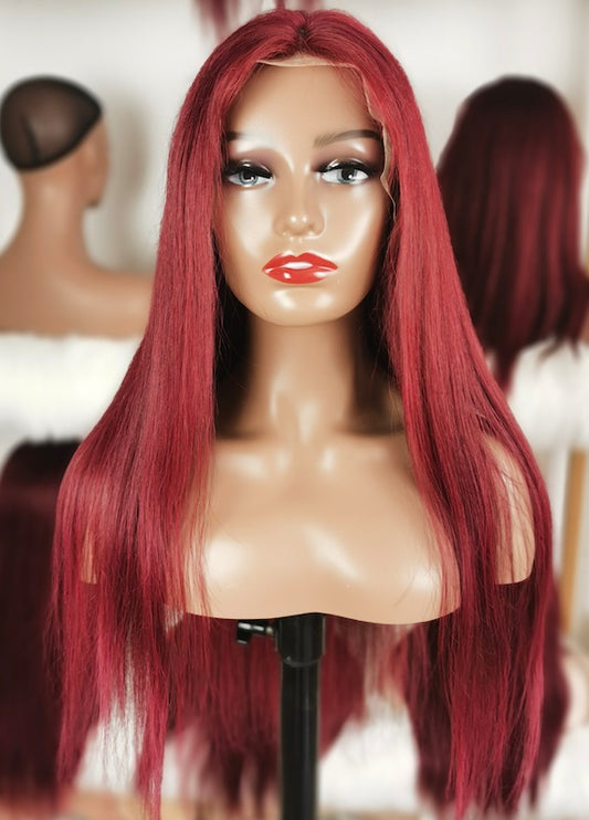 Harley | Wine Red | Daily Style | Body Wave Hair | 13*5*1 Lace Front | Human Hair | 130% Density | TM Pop