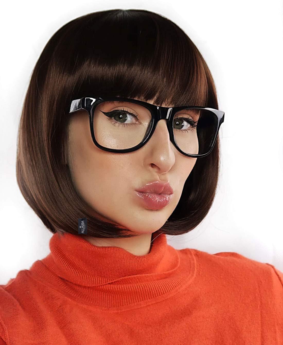 Velma Dinkley | Costume Cosplay | Scooby-Doo | Brown Bob | 12inch | CS7336 | Apn 51talk