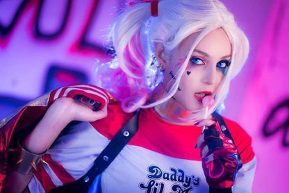 Suicide Squad Harley Quinn | Costume Wig | Pink & Blue | Twin Ponytail | TM Pop