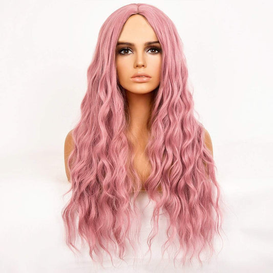 Josie | Costume Wigs | Pink Wig | Long Wavy Curly Wig | 30 Inch Wig | TM Pop