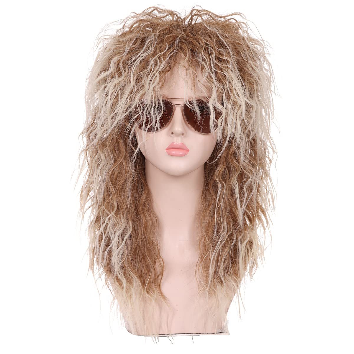 Golden | Men's 80'S Rocker Wig| Long Curly | TM Pop