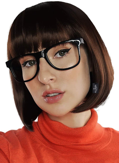 Velma Dinkley | Costume Cosplay | Scooby-Doo | Brown Bob | 12inch | CS7336 | Apn 51talk