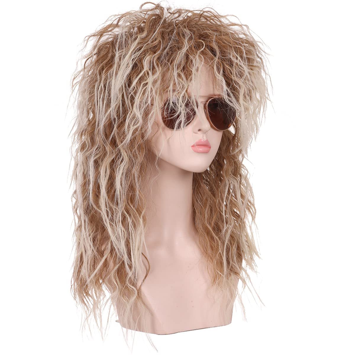 Golden | Men's 80'S Rocker Wig| Long Curly | TM Pop