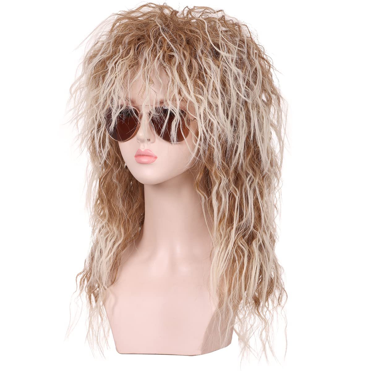 Golden | Men's 80'S Rocker Wig| Long Curly | TM Pop