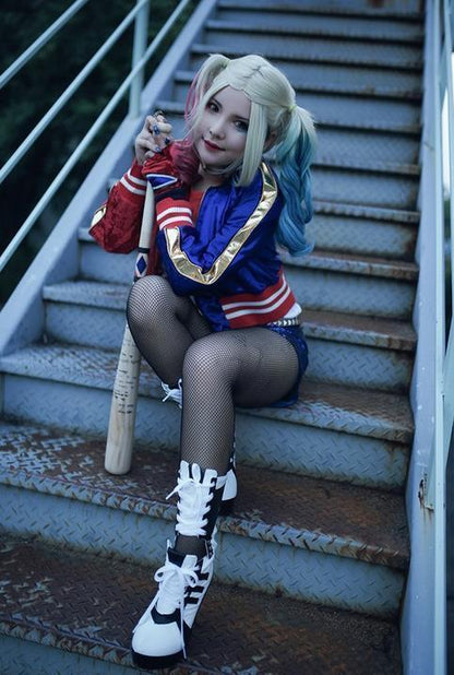 Suicide Squad Harley Quinn | Costume Wig | Pink & Blue | Twin Ponytail | TM Pop