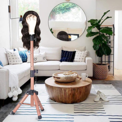 Wig Stand | Tripod Mannequin Head Stand | Adjustable Heavy Duty | 40 Inches | sanjiaojia | Apn Popinrow
