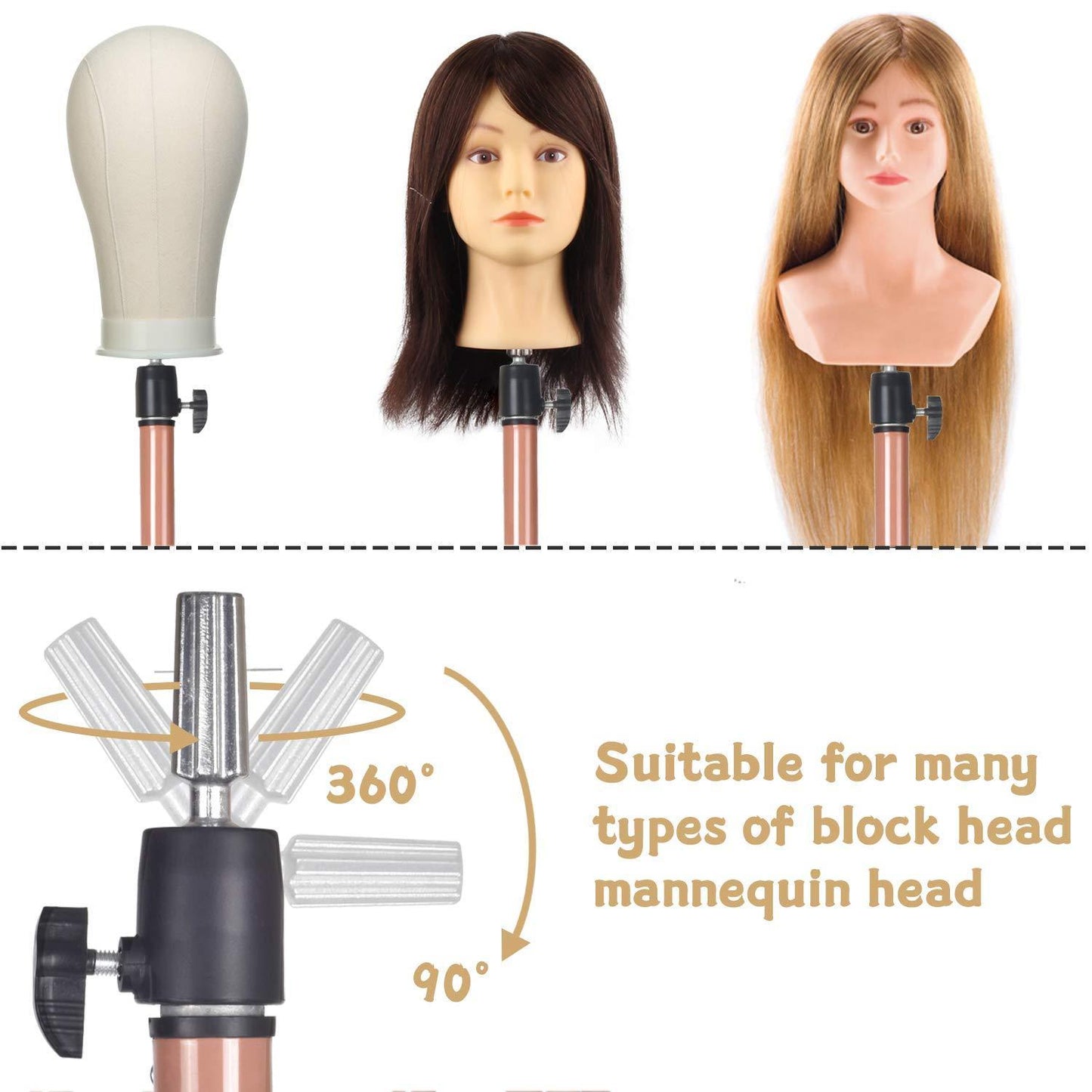 Wig Stand | Tripod Mannequin Head Stand | Adjustable Heavy Duty | 40 Inches | TM Pop