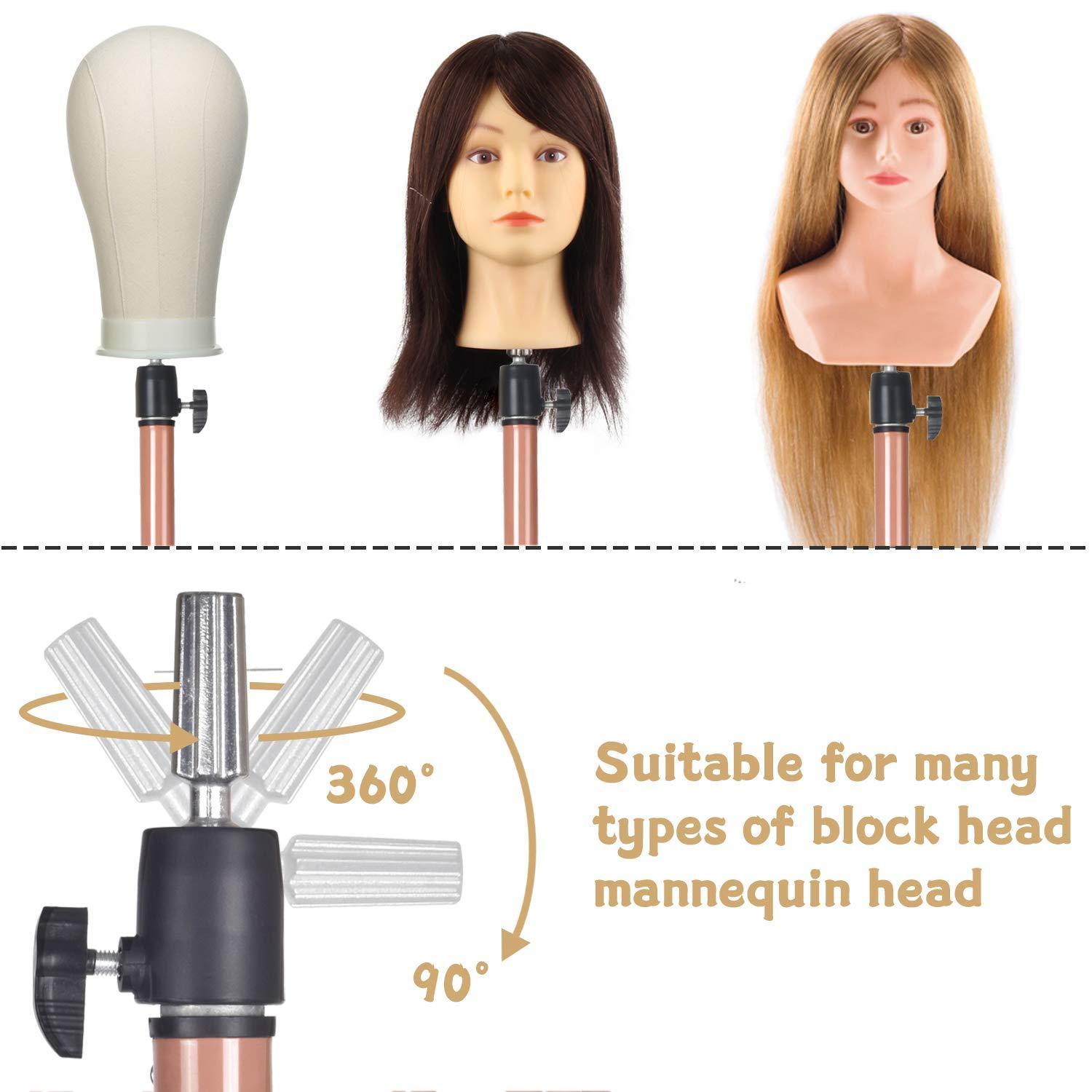 Heavy Duty Wig Stand Tripod - 55 Inch Mannequin Head Stand Wig Stand Tripod  with Head Wig Head Stand with Mannequin Head Adjustable Wig Tripod Stand